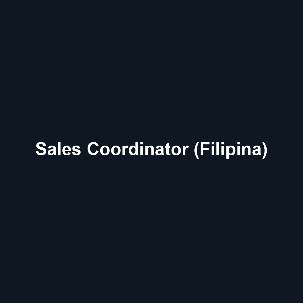 Sales Coordinator (Filipina)